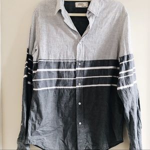 Free Planet Blue & White Stripe Button Down Shirt